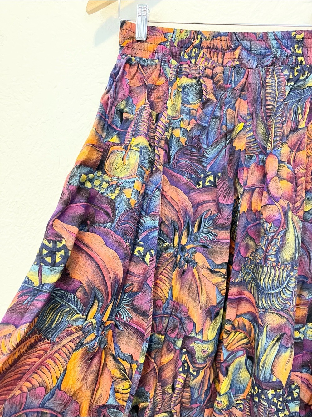 Vintage Skirt 90s Y2K Dark Floral Purple Blue Boho Small S - Picture 5 of 7